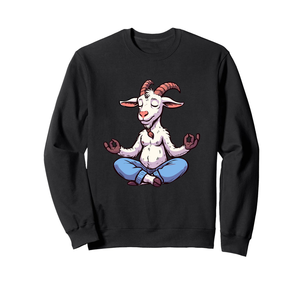 Meditation Goat Yoga Pose Relaxing Sweatshirt - Unique Graphic Unisex - T-Shirt, Sweatshirt, Hoodie