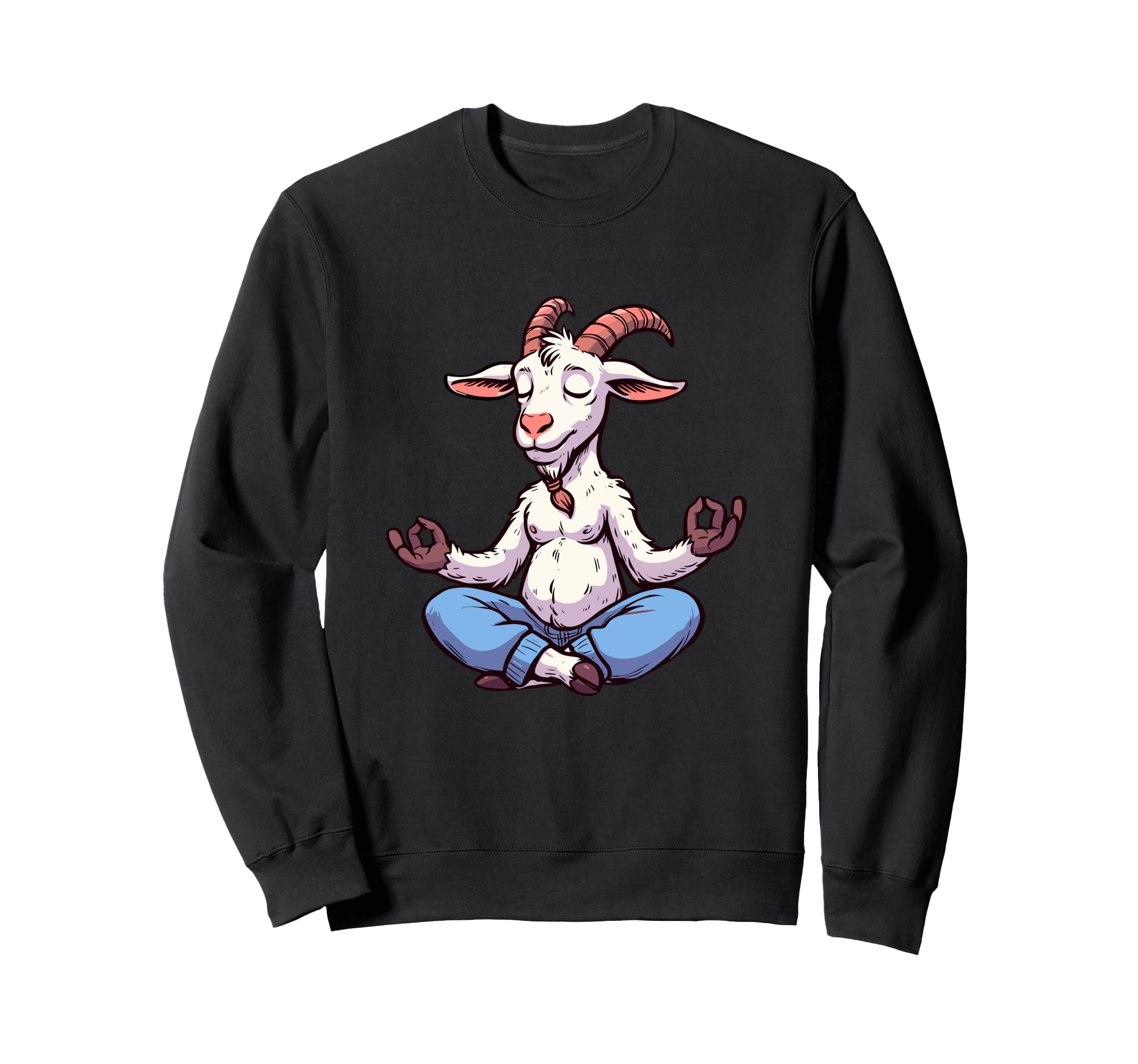 Meditation Goat Yoga Pose Relaxing Sweatshirt - Unique Graphic Unisex - T-Shirt, Sweatshirt, Hoodie