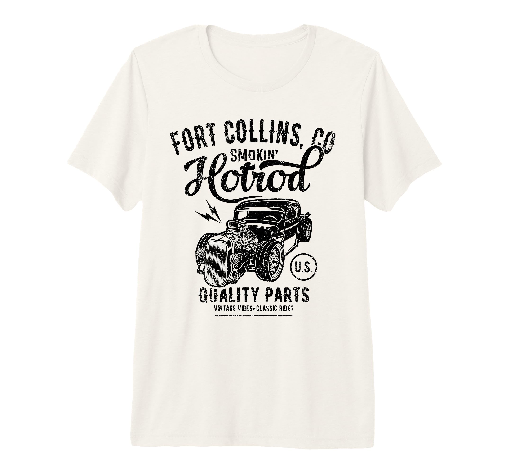 Fort Collins Colorado Usa Hotrod Car T-Shirt - Novelty Apparel for Adults - T-Shirt, Sweatshirt, Hoodie
