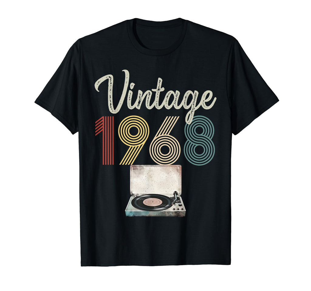 1968 Born 1968 Vinyl Record Player T-Shirt - Fun Novelty Design for Adults - T-Shirt, Sweatshirt, Hoodie