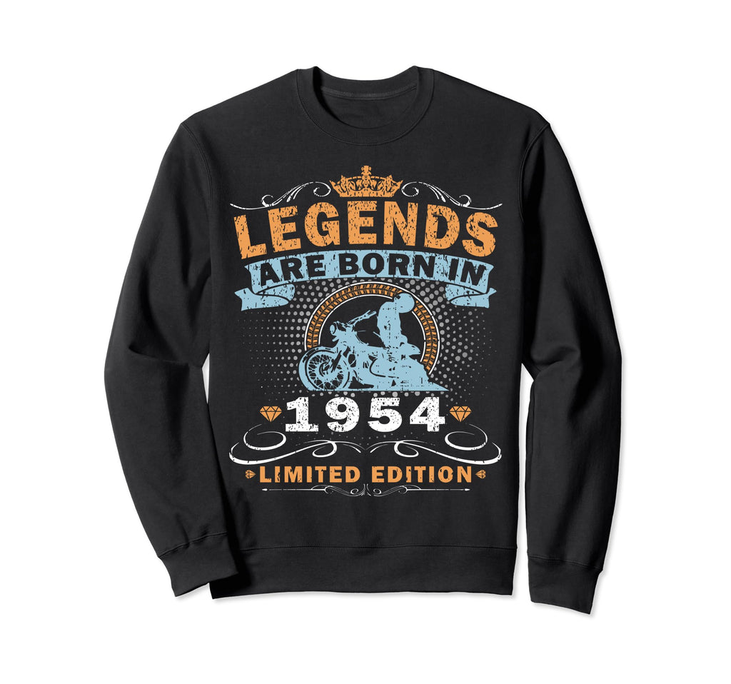 1954 Biker Motorcycle 70 Years Sweatshirt - Fun Novelty Design Men Women - T-Shirt, Sweatshirt, Hoodie