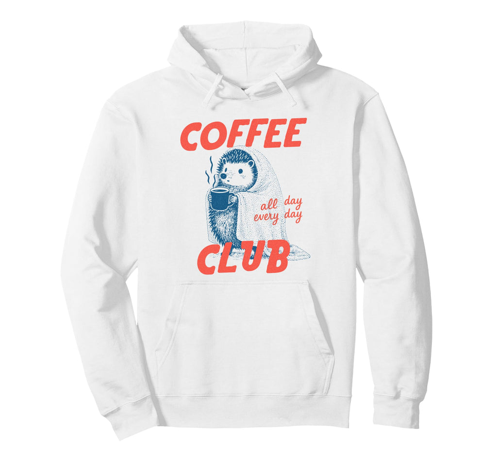 Coffee Club Hedgehog Coffee Aesthetics Hoodie - Custom Art Print for Adults - T-Shirt, Sweatshirt, Hoodie