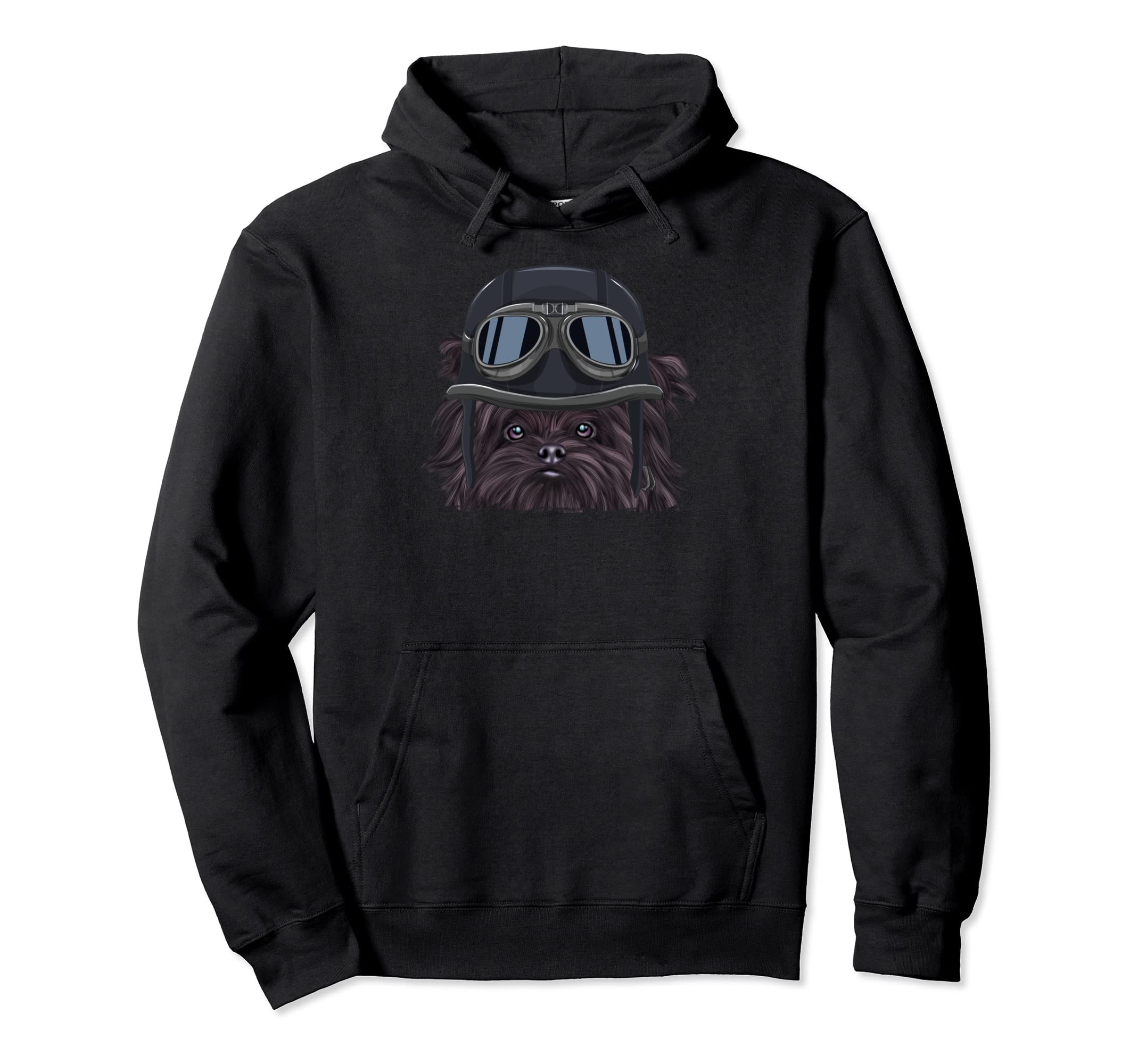 Funny Motorcycle Helmet Affenpinscher Hoodie - Trendy Graphic Men Women - T-Shirt, Sweatshirt, Hoodie