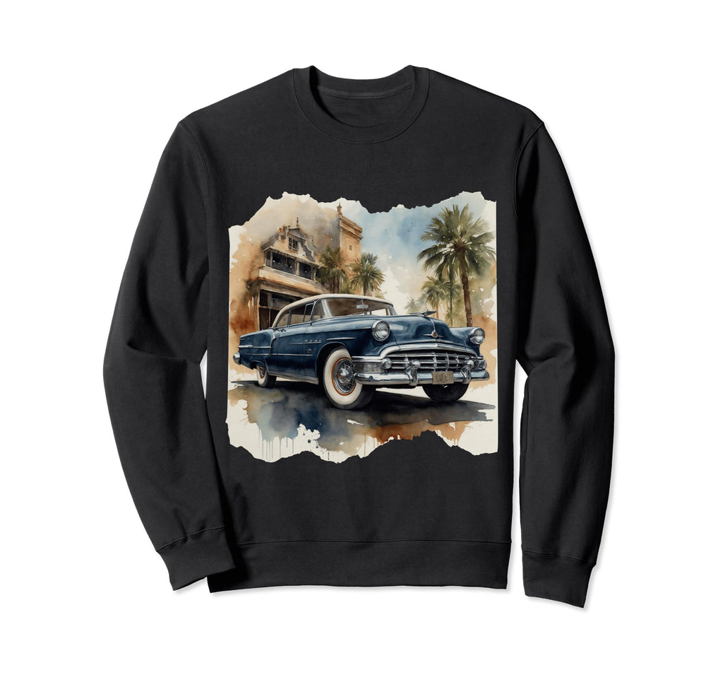 Blue Car Watercolor Art Sweatshirt - Minimalist Print for Adults - T-Shirt, Sweatshirt, Hoodie