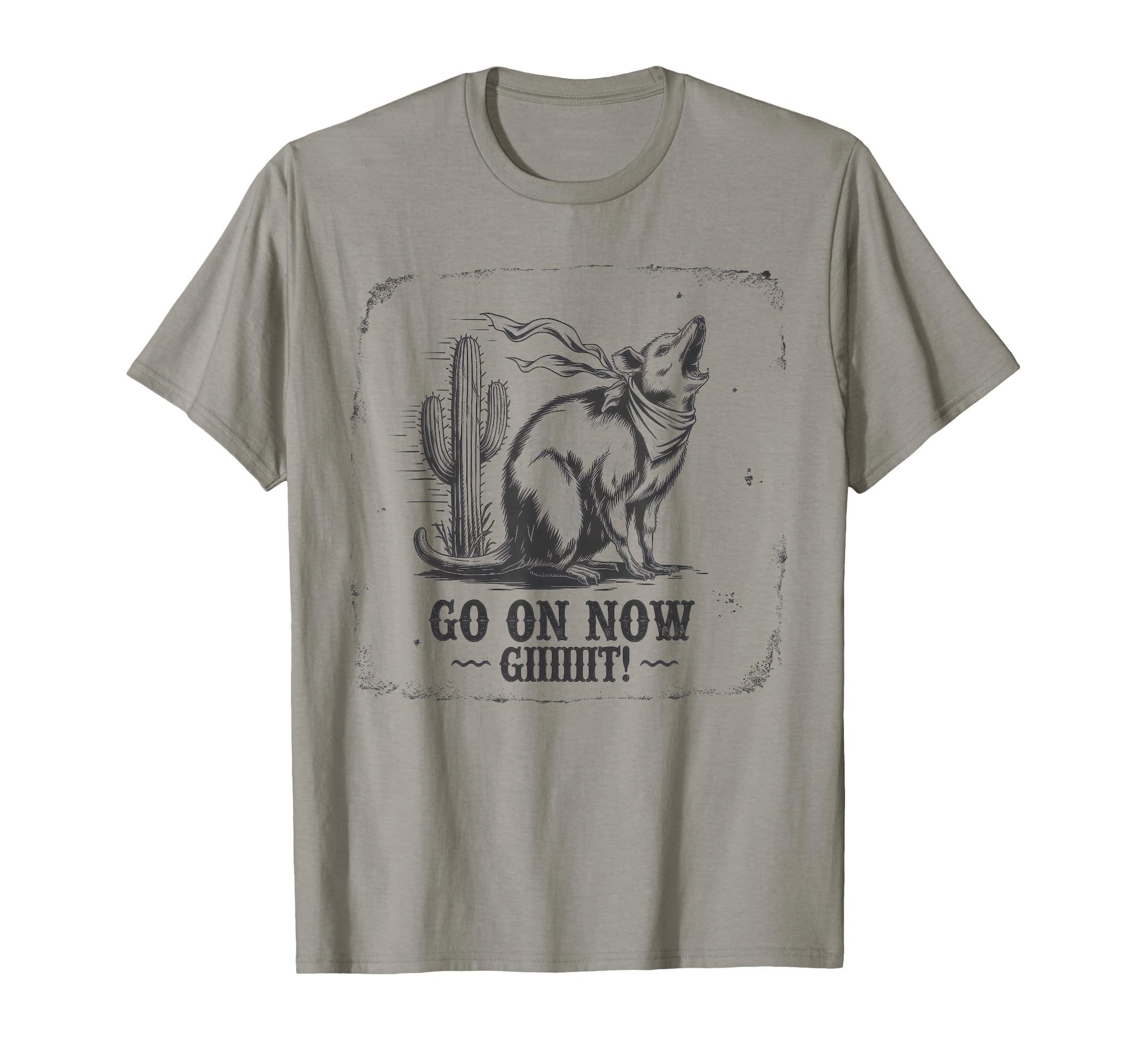 Go Now Git Cowboy Opossum Country T-Shirt - Trendy Graphic for Adults - T-Shirt, Sweatshirt, Hoodie