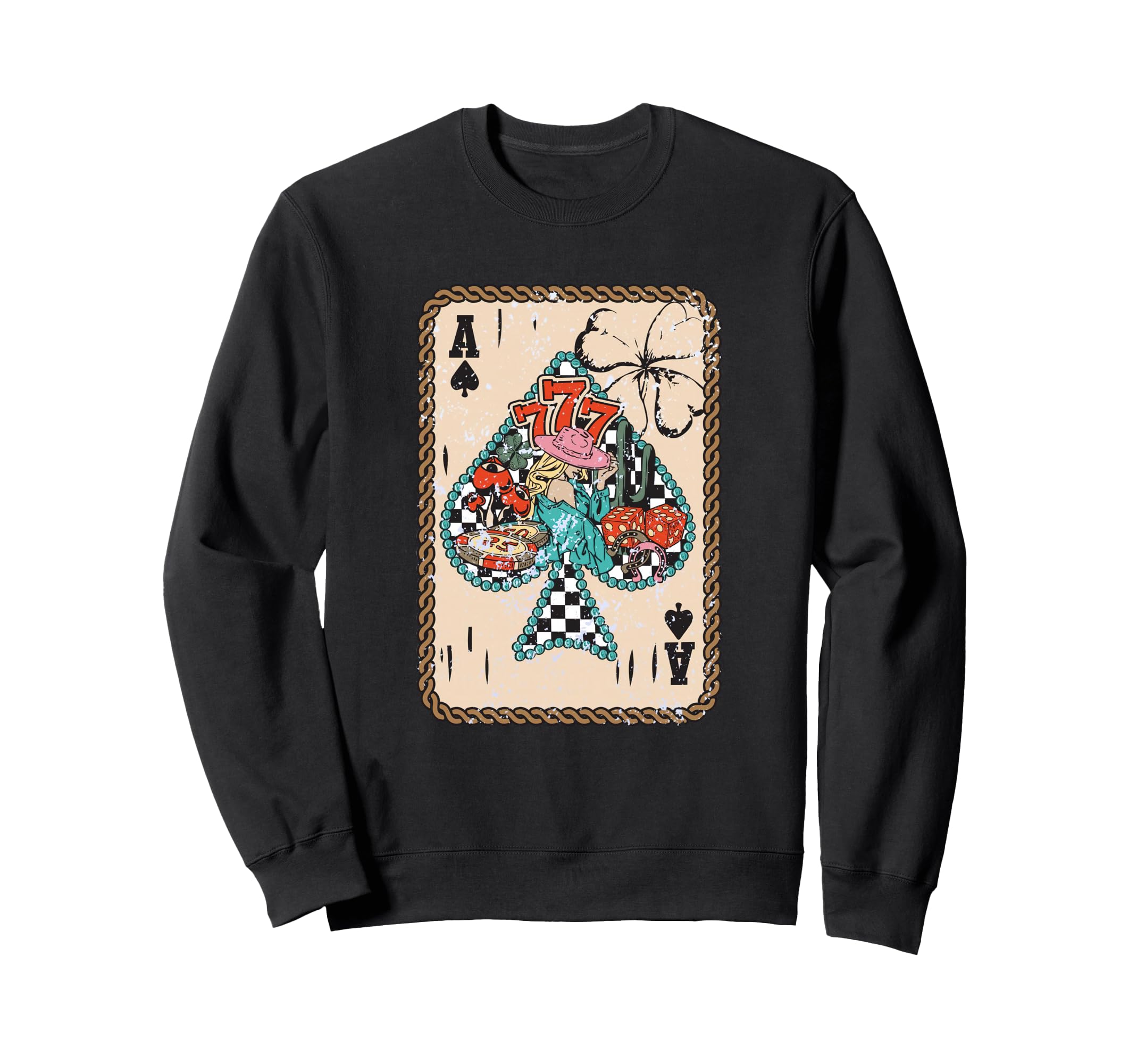 Feeling Lucky Turquoise Frame Sweatshirt - Novelty Apparel for Adults - T-Shirt, Sweatshirt, Hoodie