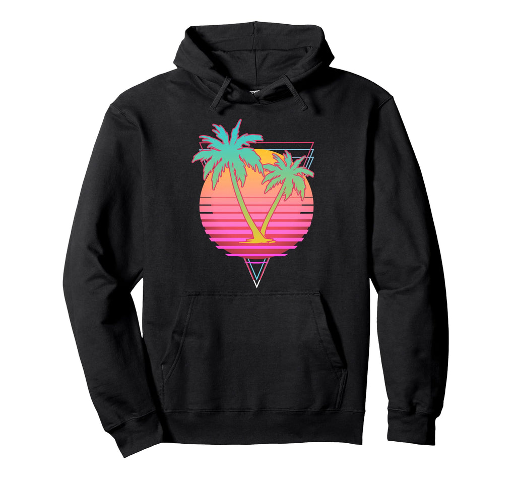 Art 1980S Synthwave Sunset Vaporwave Hoodie - Streetwear Style for Adults - T-Shirt, Sweatshirt, Hoodie