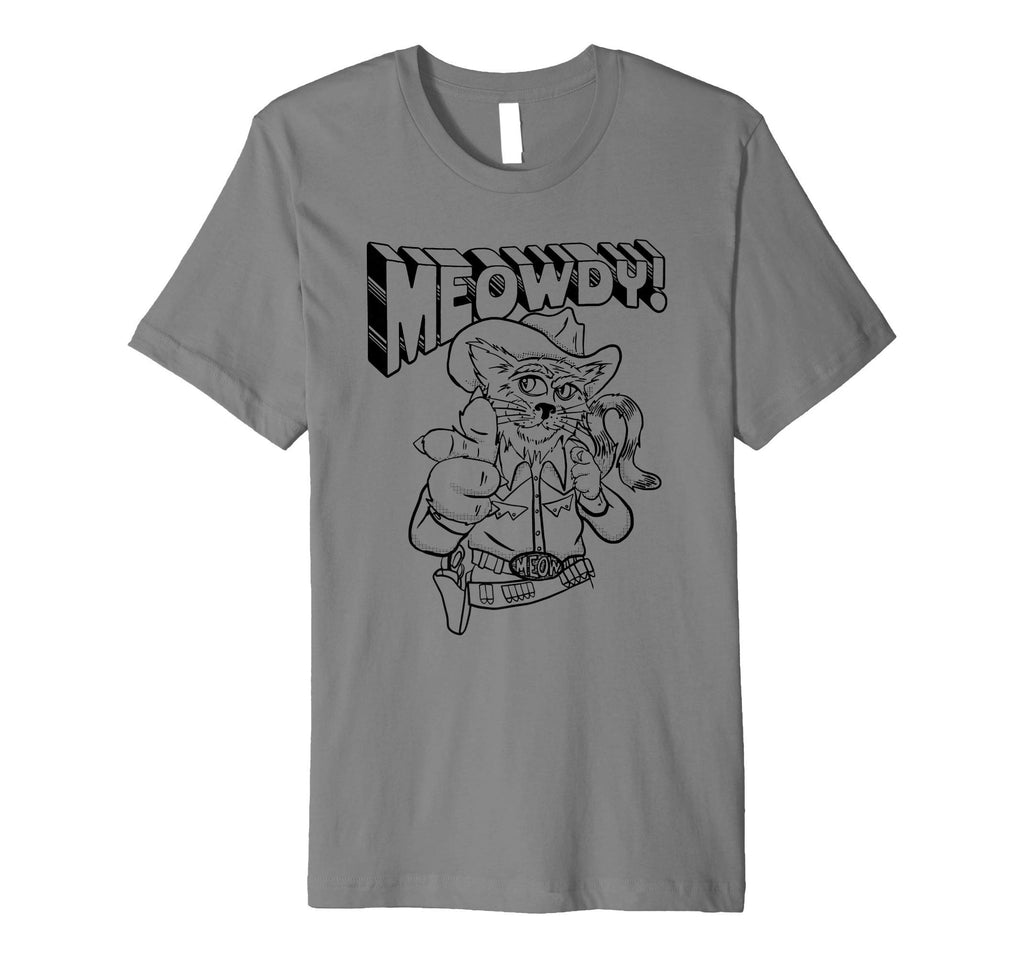 Meowdy Partner Funny Cowboy Cat T-Shirt - Custom Art Print Men Women - T-Shirt, Sweatshirt, Hoodie