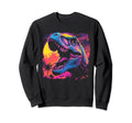 T Rex Dinosaur Vaporwave Synthwave Sweatshirt - Minimalist Print Men Women - T-Shirt, Sweatshirt, Hoodie