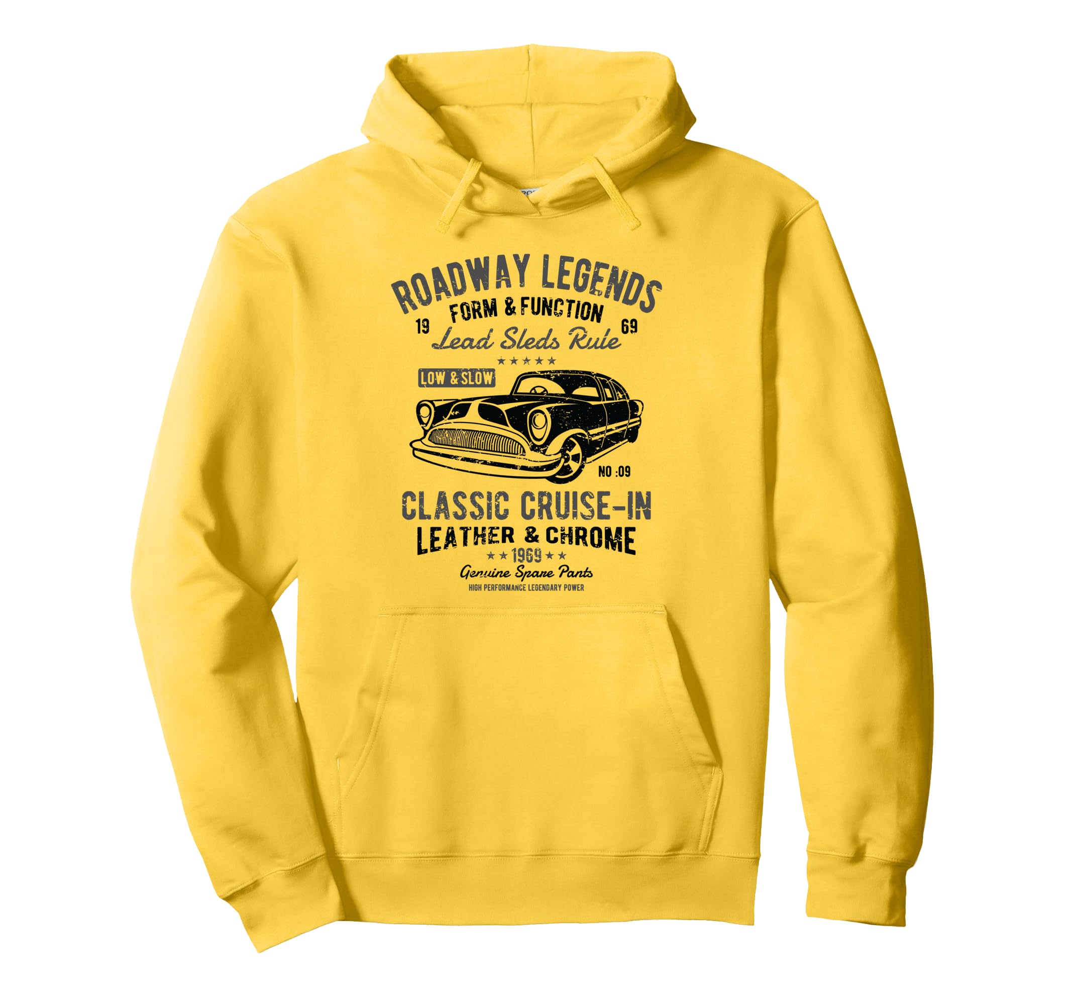 Automotive Nostalgia Car Cruise Distressed Hoodie - Graphic Print Men Women - T-Shirt, Sweatshirt, Hoodie
