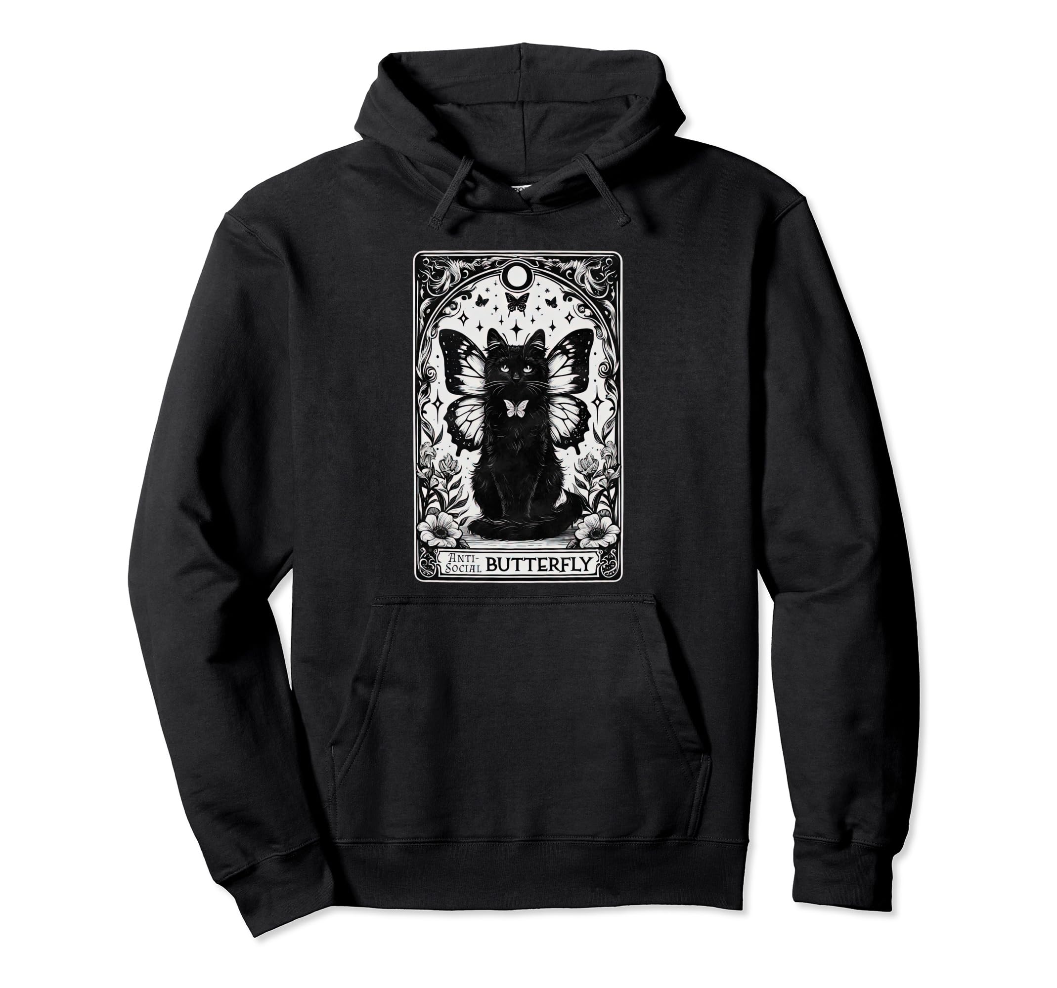 Funny Antisocial Butterfly Introvert Hoodie - Custom Art Print for Adults - T-Shirt, Sweatshirt, Hoodie