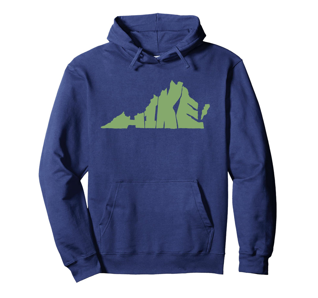 Hike Virginia Outdoor Hiking Typography Hoodie - Streetwear Style Men Women - T-Shirt, Sweatshirt, Hoodie