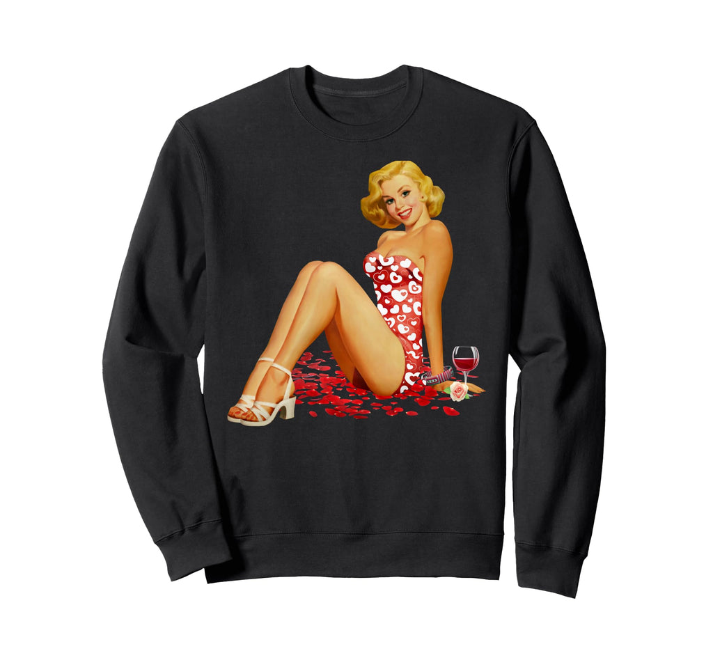 Valentine Pin Up Calendar Pin Up Sweatshirt - Aesthetic Graphic Men Women - T-Shirt, Sweatshirt, Hoodie