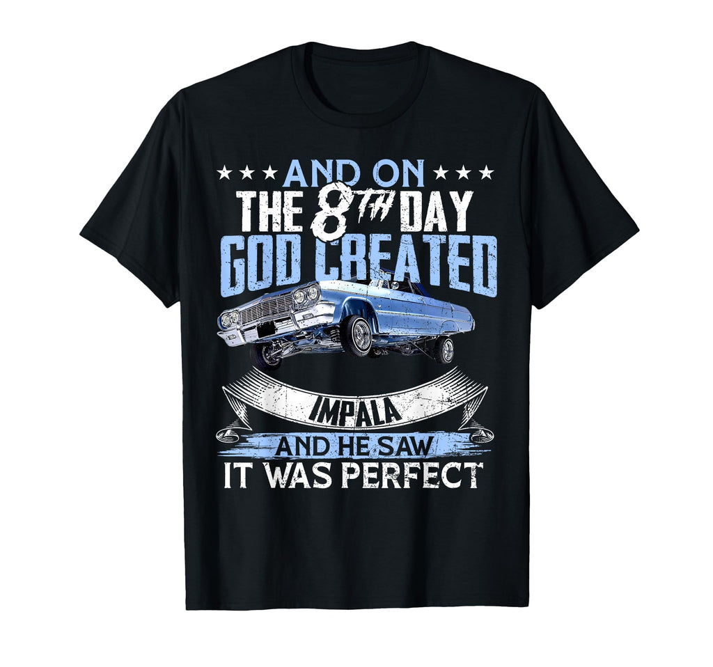 1964 64 Impala And 8Th Day God Cars T-Shirt - Minimalist Print Unisex - T-Shirt, Sweatshirt, Hoodie