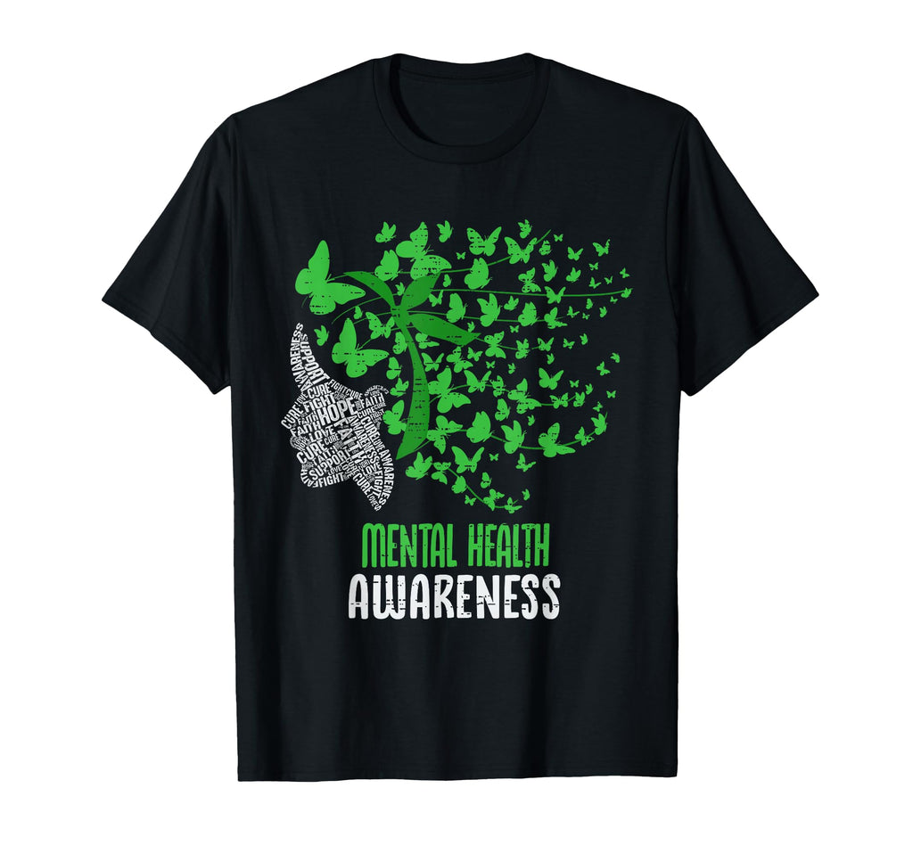 Mental Health Matters Awareness Butterfly T-Shirt - Graphic Print Unisex - T-Shirt, Sweatshirt, Hoodie