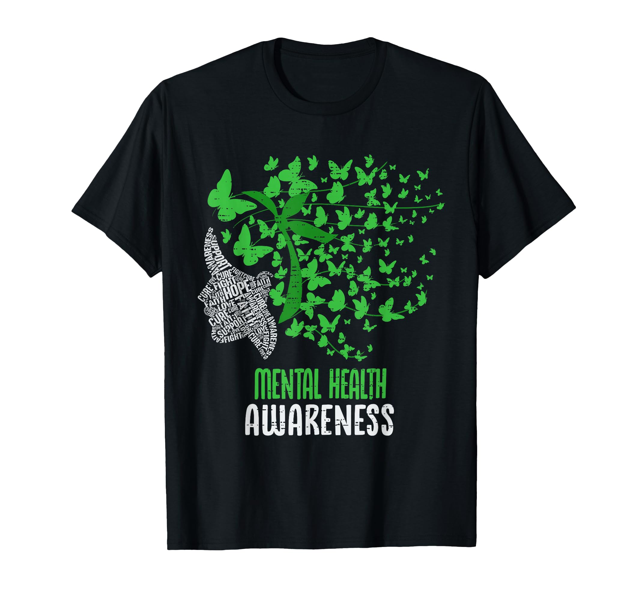 Mental Health Matters Awareness Butterfly T-Shirt - Graphic Print Unisex - T-Shirt, Sweatshirt, Hoodie
