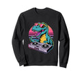 Funny Dj Dinosaur Turntable Sweatshirt - Custom Art Print Men Women - T-Shirt, Sweatshirt, Hoodie