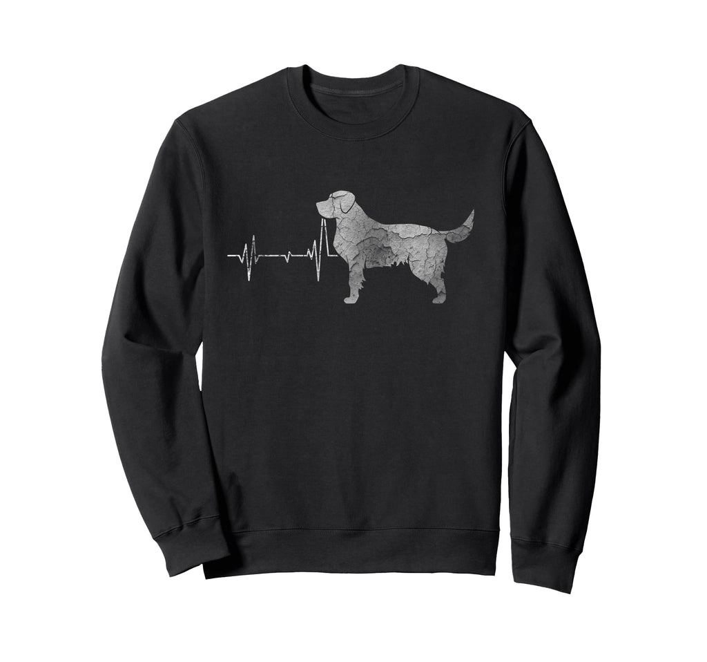 Distressed Heartbeat Golden Retriever Sweatshirt - Streetwear Style Unisex - T-Shirt, Sweatshirt, Hoodie