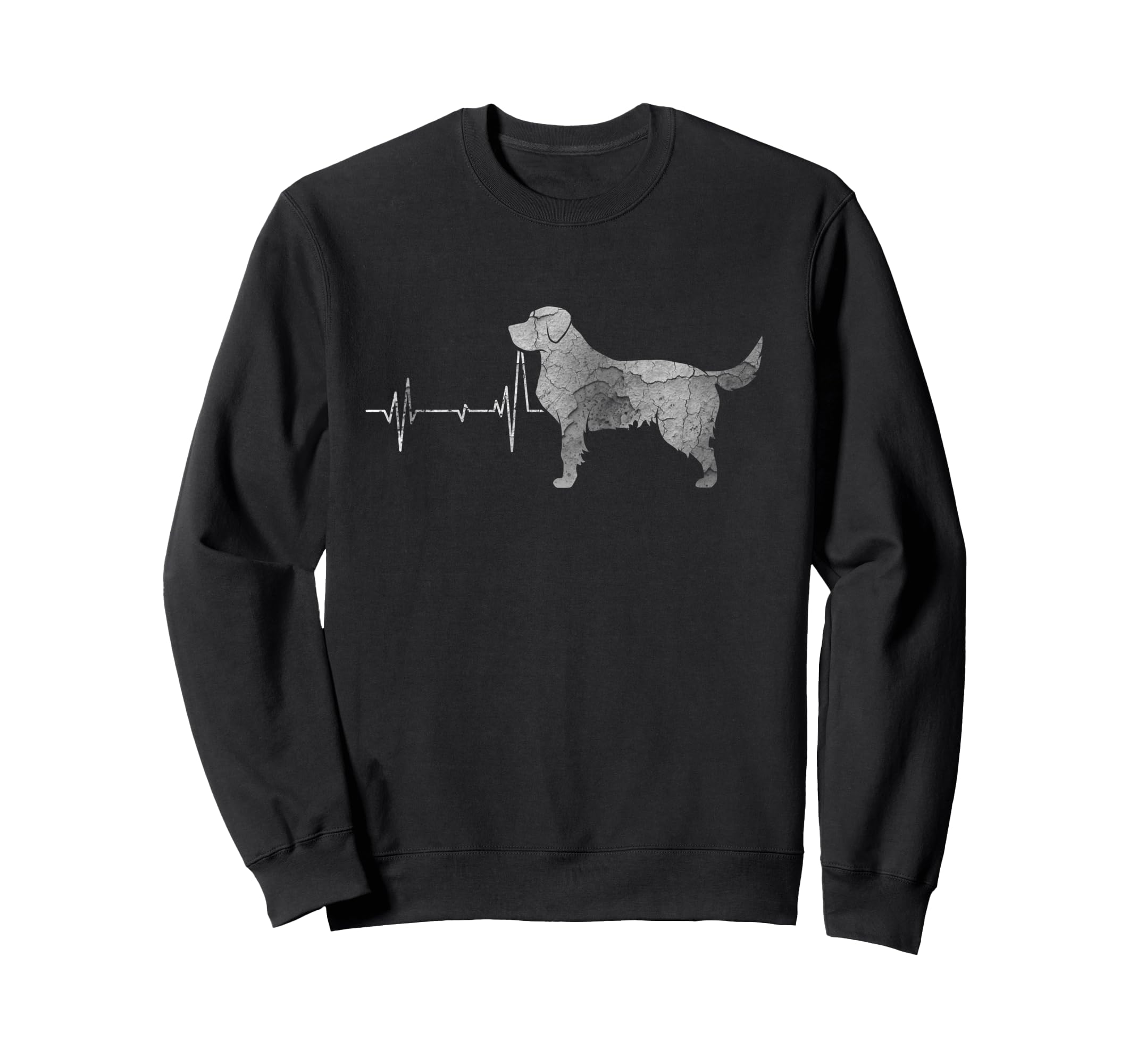 Distressed Heartbeat Golden Retriever Sweatshirt - Streetwear Style Unisex - T-Shirt, Sweatshirt, Hoodie