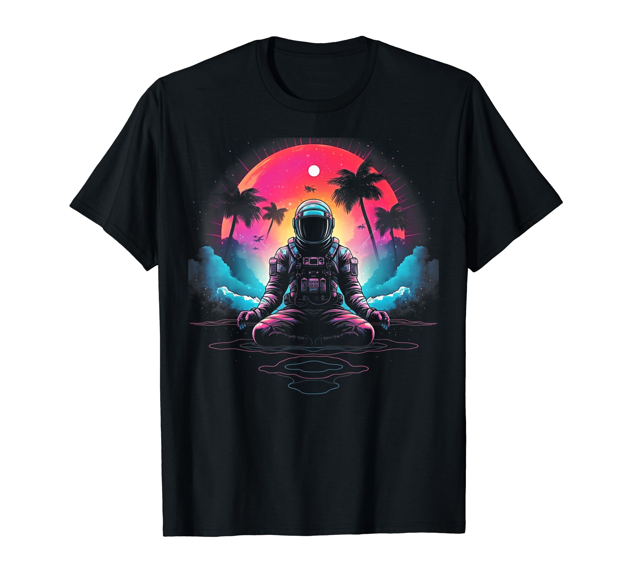 Synthwave Astronaut Cyberpunk 80S T-Shirt - Aesthetic Graphic Men Women - T-Shirt, Sweatshirt, Hoodie