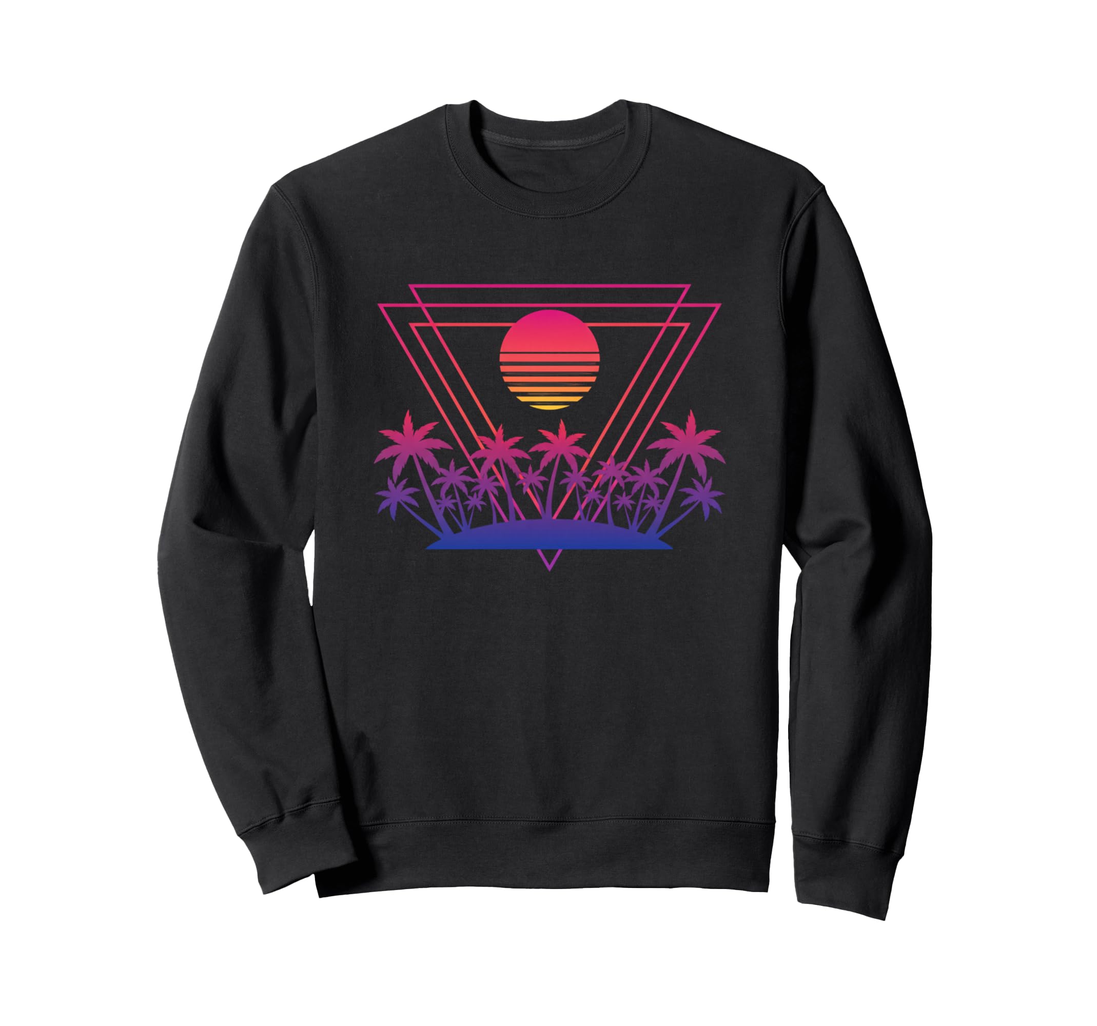 Palm Sunset Nostalgia 80S Sweatshirt - Minimalist Print Men Women - T-Shirt, Sweatshirt, Hoodie