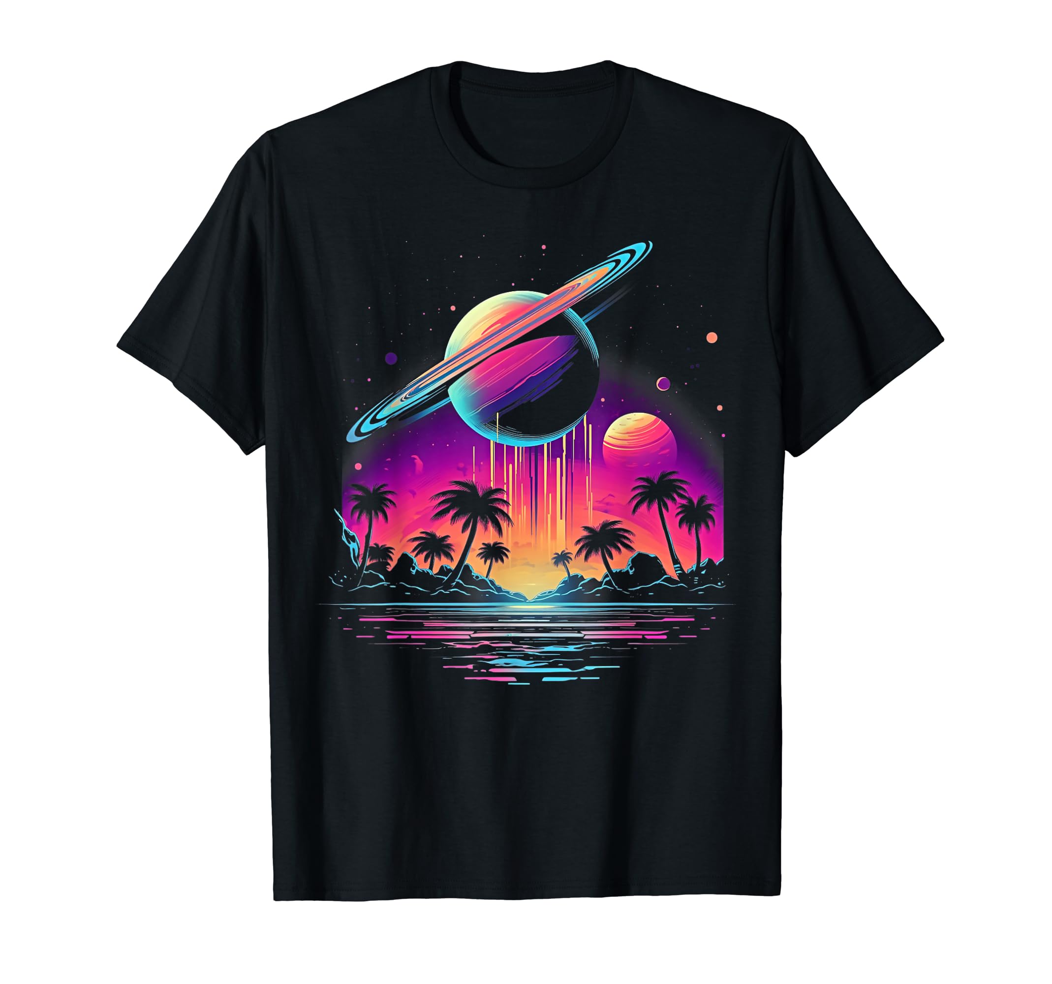 Vaporwave Solar System 80S T-Shirt - Aesthetic Graphic for Adults - T-Shirt, Sweatshirt, Hoodie