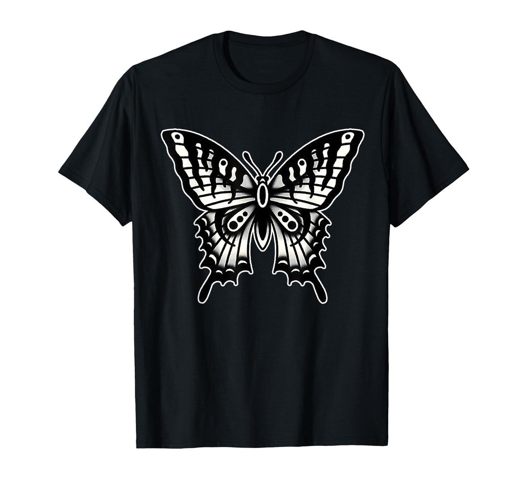 Butterfly Blackwork Tattoo Flash T-Shirt - Novelty Apparel for Adults - T-Shirt, Sweatshirt, Hoodie