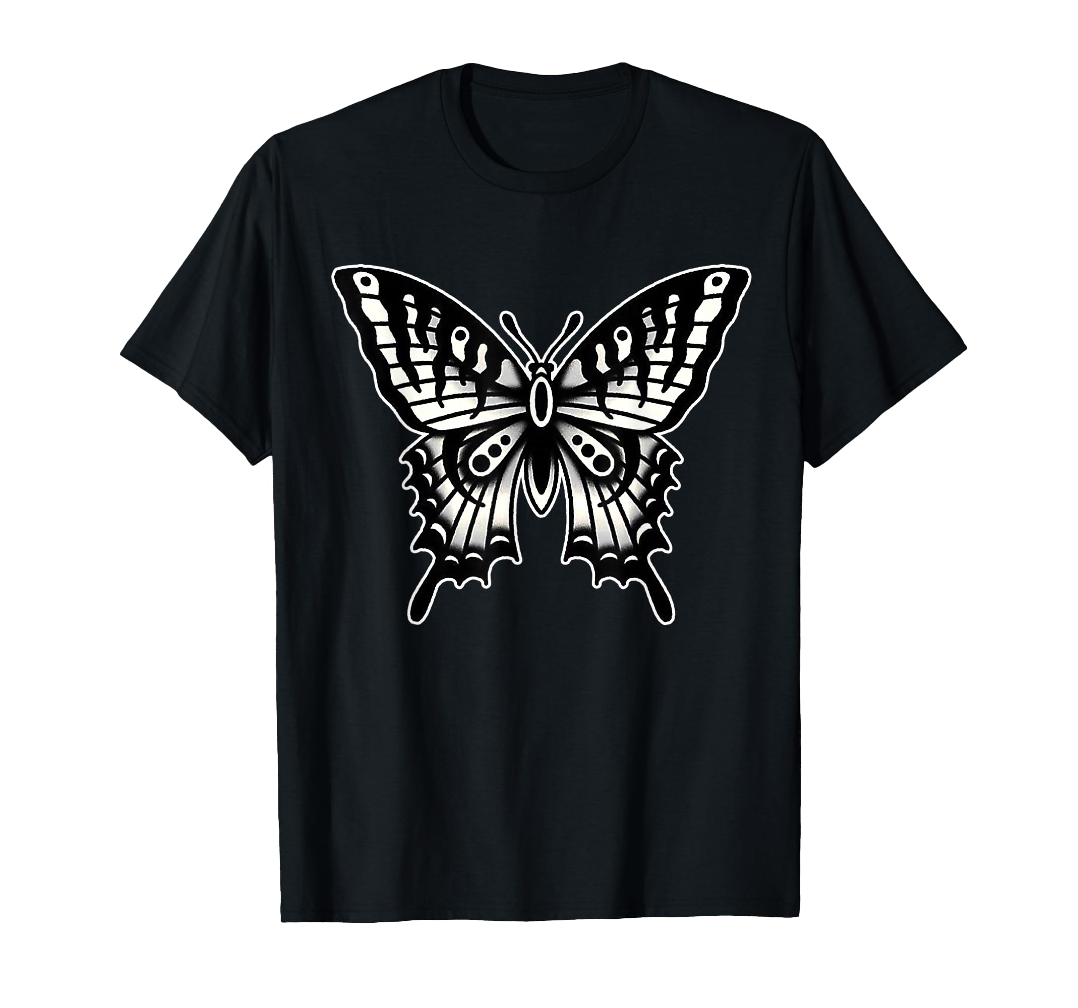 Butterfly Blackwork Tattoo Flash T-Shirt - Novelty Apparel for Adults - T-Shirt, Sweatshirt, Hoodie