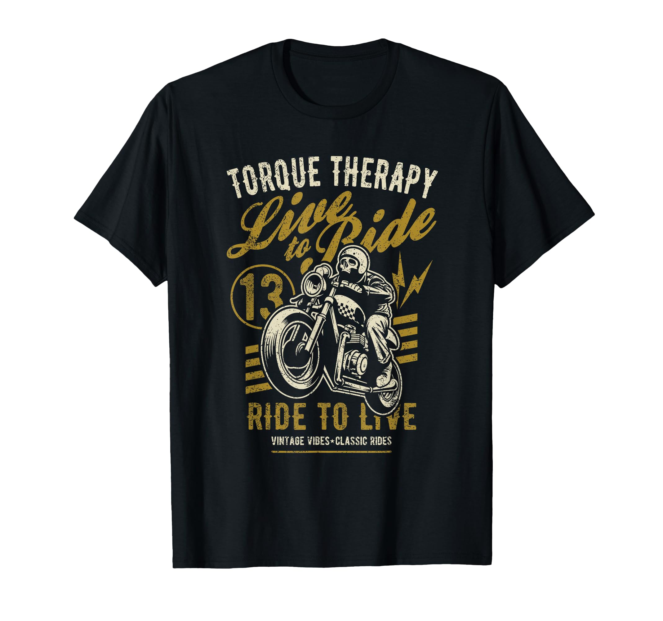 Torque Therapy Motorcycle Rider Skull T-Shirt - Novelty Apparel Unisex - T-Shirt, Sweatshirt, Hoodie