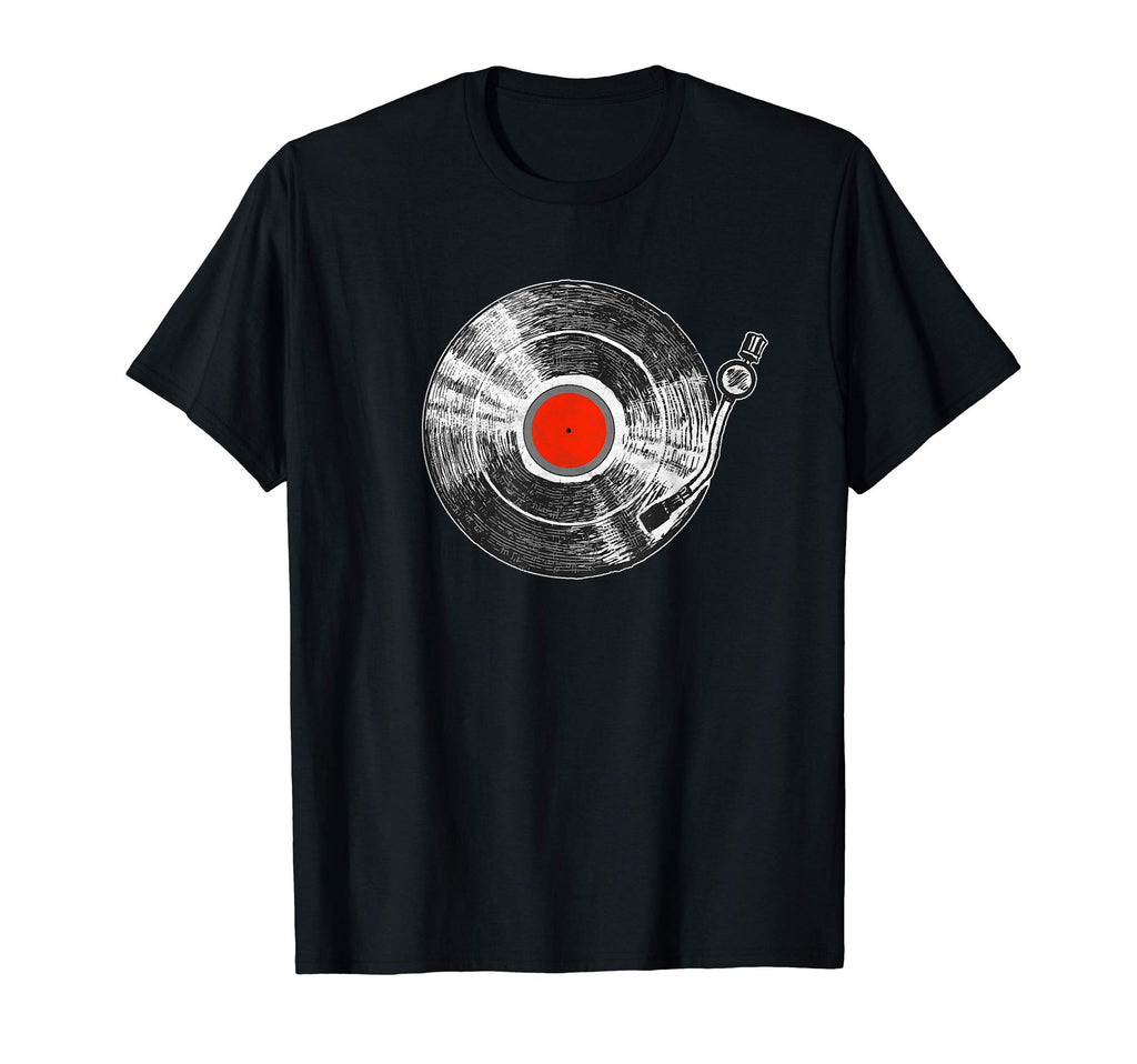 Minimalist Vinyl Record Sketch Vibe T-Shirt - Aesthetic Graphic Unisex - T-Shirt, Sweatshirt, Hoodie