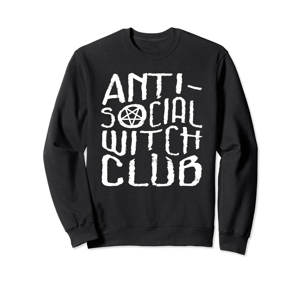 Antisocial Witch Club Witchy Goth Sweatshirt - Fun Novelty Design Unisex - T-Shirt, Sweatshirt, Hoodie