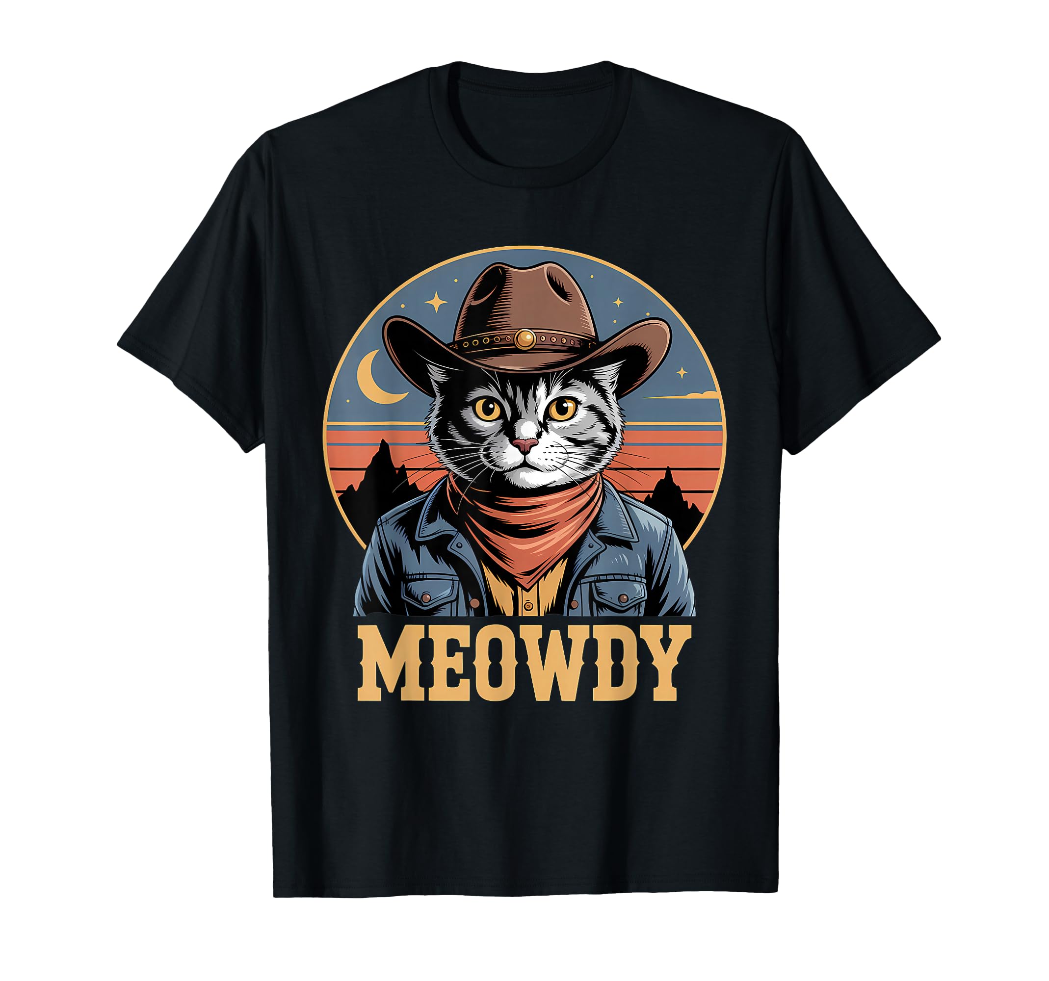 Meowdy Cat Country Western Funny T-Shirt - Unique Graphic for Adults - T-Shirt, Sweatshirt, Hoodie