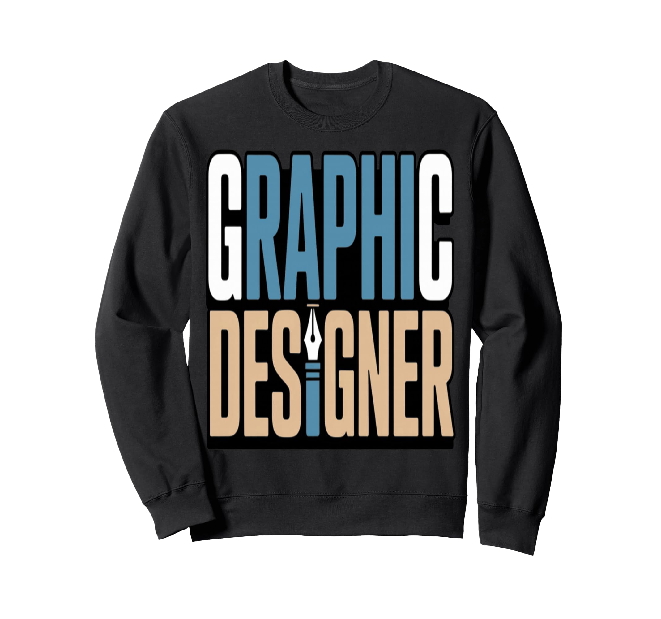 Designer Typography Pen Icon Sweatshirt - Fun Novelty Design Unisex - T-Shirt, Sweatshirt, Hoodie