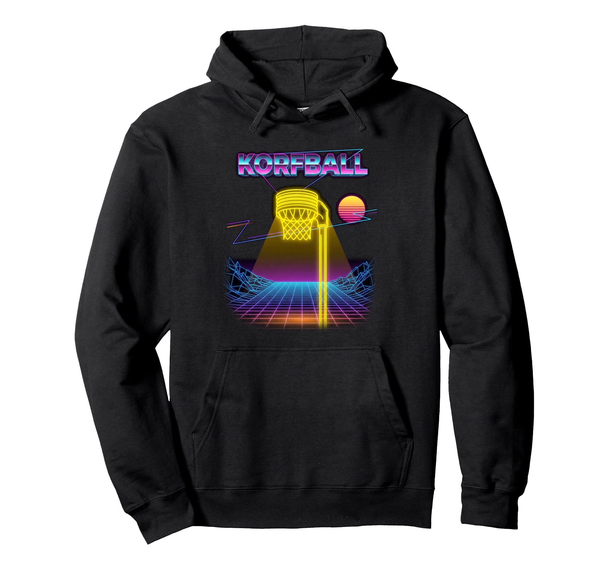 80S Neon Synthwave Korfball Sports Hoodie - Casual Everyday Wear Unisex - T-Shirt, Sweatshirt, Hoodie