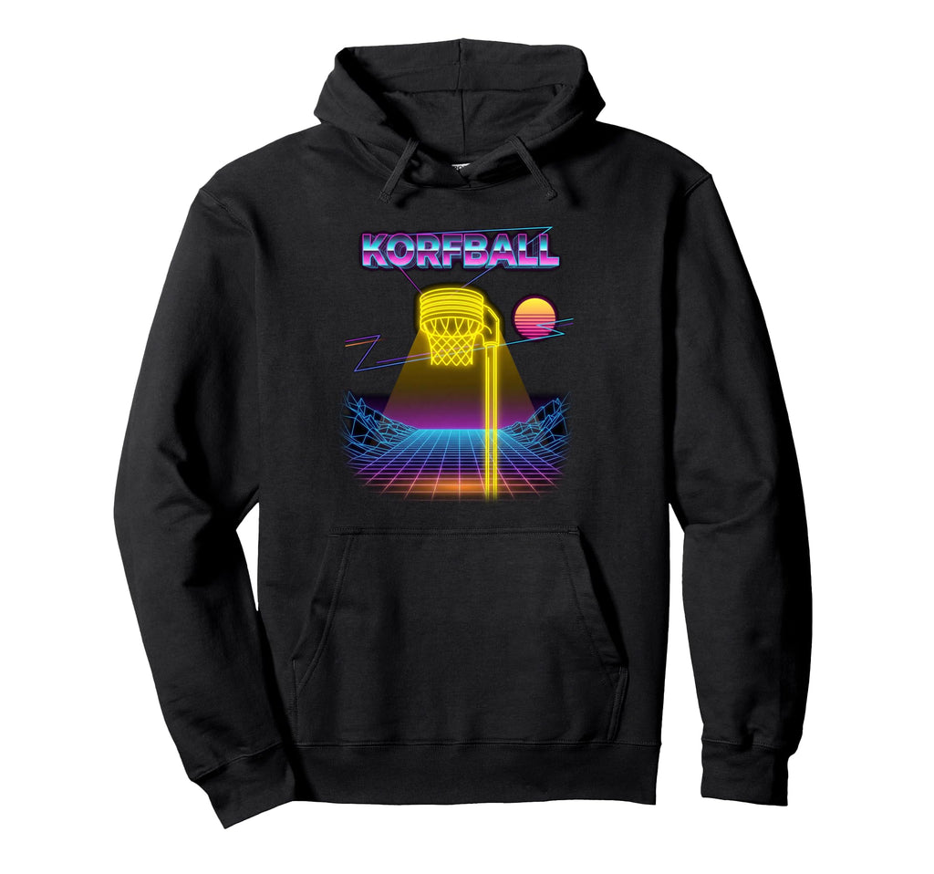 80S Neon Synthwave Korfball Sports Hoodie - Custom Art Print Men Women - T-Shirt, Sweatshirt, Hoodie