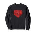 Caffeine Love Heart Typography Sweatshirt - Aesthetic Graphic Unisex - T-Shirt, Sweatshirt, Hoodie