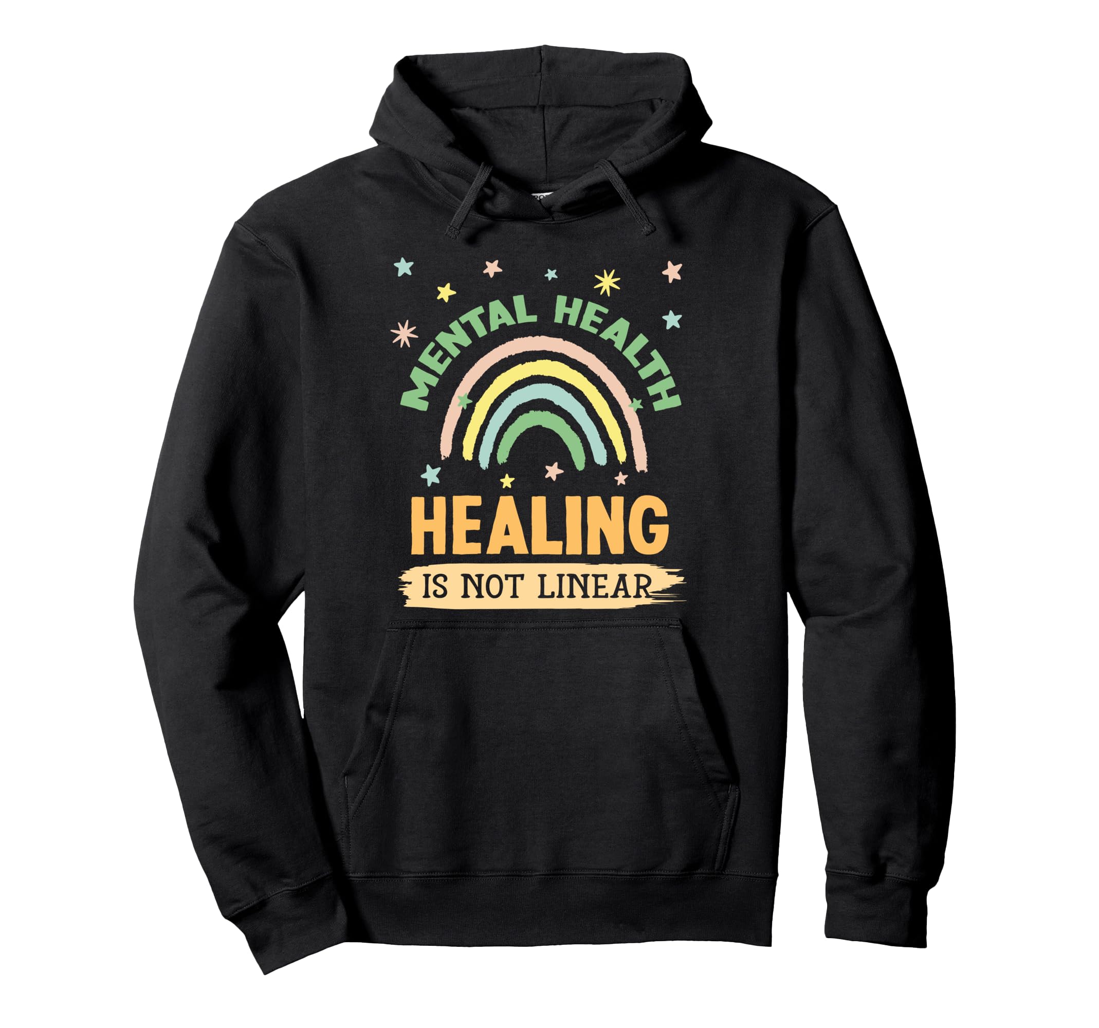 Healing Is Not Linear Mental Health Hoodie - Unique Graphic Unisex - T-Shirt, Sweatshirt, Hoodie