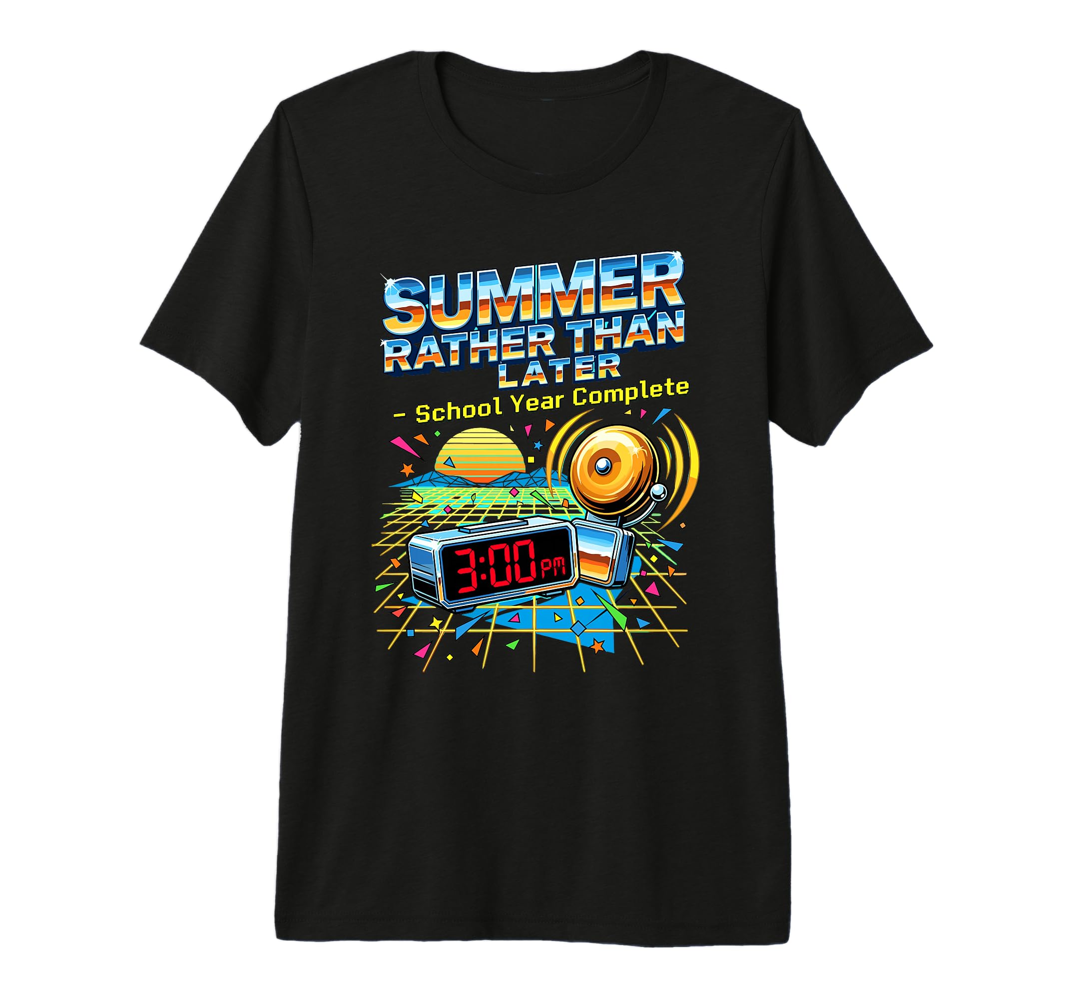 80S School Year Complete 3Pm Clock Bell T-Shirt - Aesthetic Graphic Unisex - T-Shirt, Sweatshirt, Hoodie
