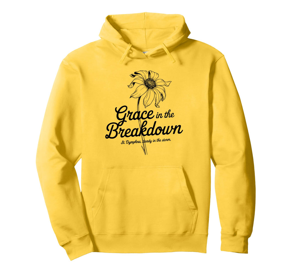 Grace Breakdown St Dymphna Floral Hoodie - Casual Everyday Wear Unisex - T-Shirt, Sweatshirt, Hoodie