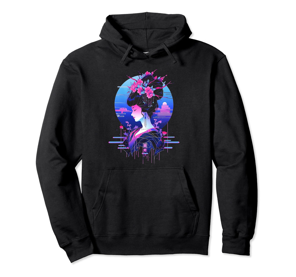 Vaporwave Geisha 80S Synthwave 32 Hoodie - Minimalist Print Unisex - T-Shirt, Sweatshirt, Hoodie