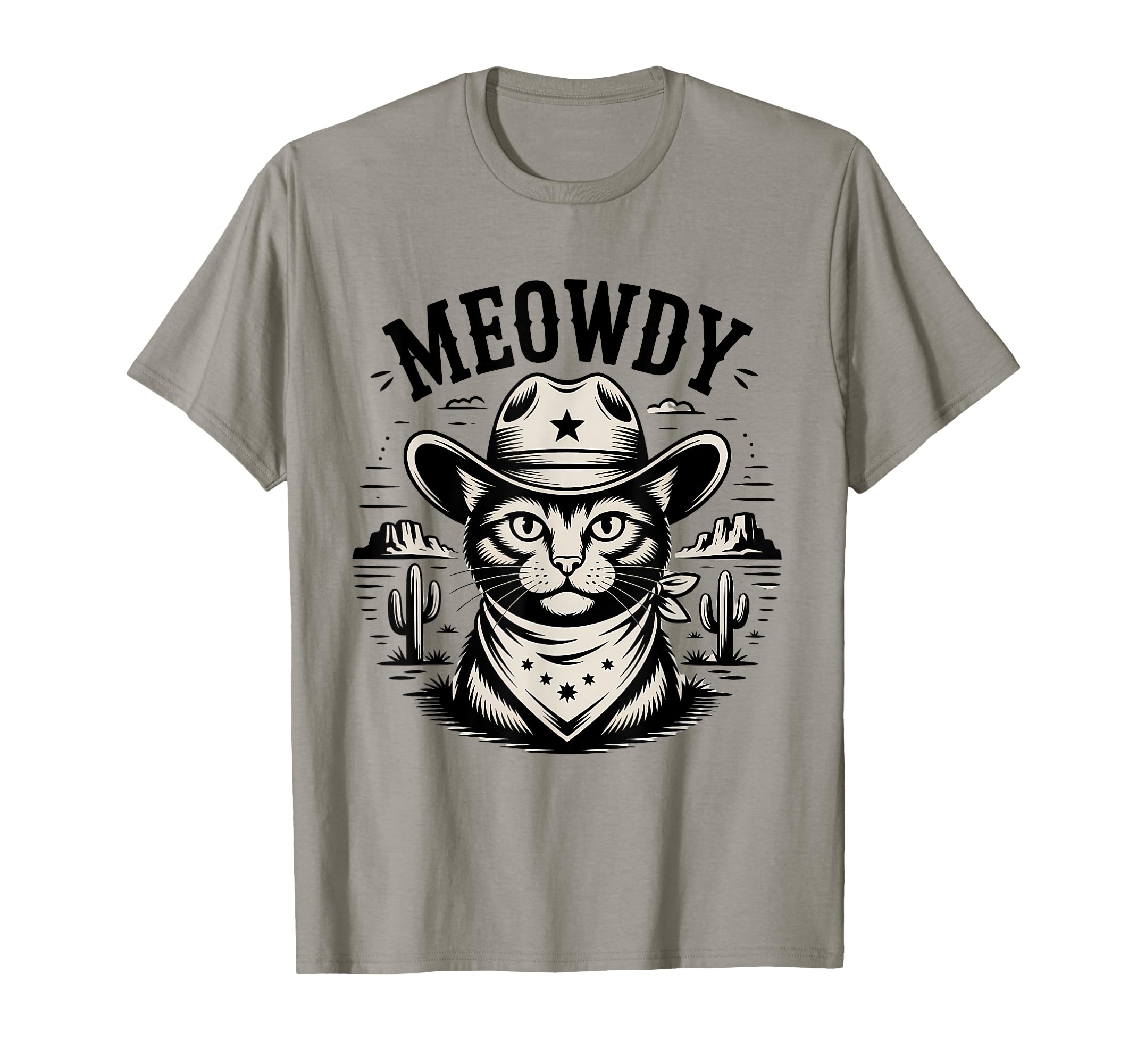Meowdy Cat Country Western Funny T-Shirt - Casual Everyday Wear Men Women - T-Shirt, Sweatshirt, Hoodie