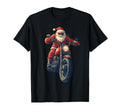 Santa Riding Motorcycle Bike T-Shirt - Custom Art Print Men Women - T-Shirt, Sweatshirt, Hoodie