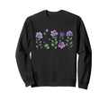Floral Boho Wildflower Violet Purple Sweatshirt - Graphic Print for Adults - T-Shirt, Sweatshirt, Hoodie