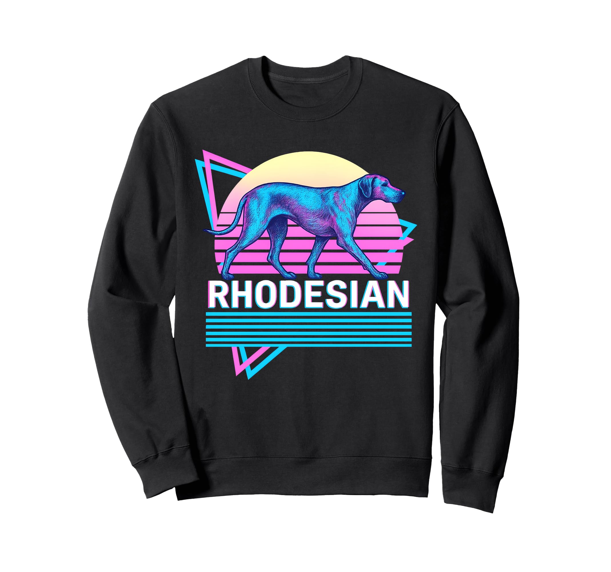 Rhodesian Ridgeback Synthwave Sweatshirt - Aesthetic Graphic Unisex - T-Shirt, Sweatshirt, Hoodie