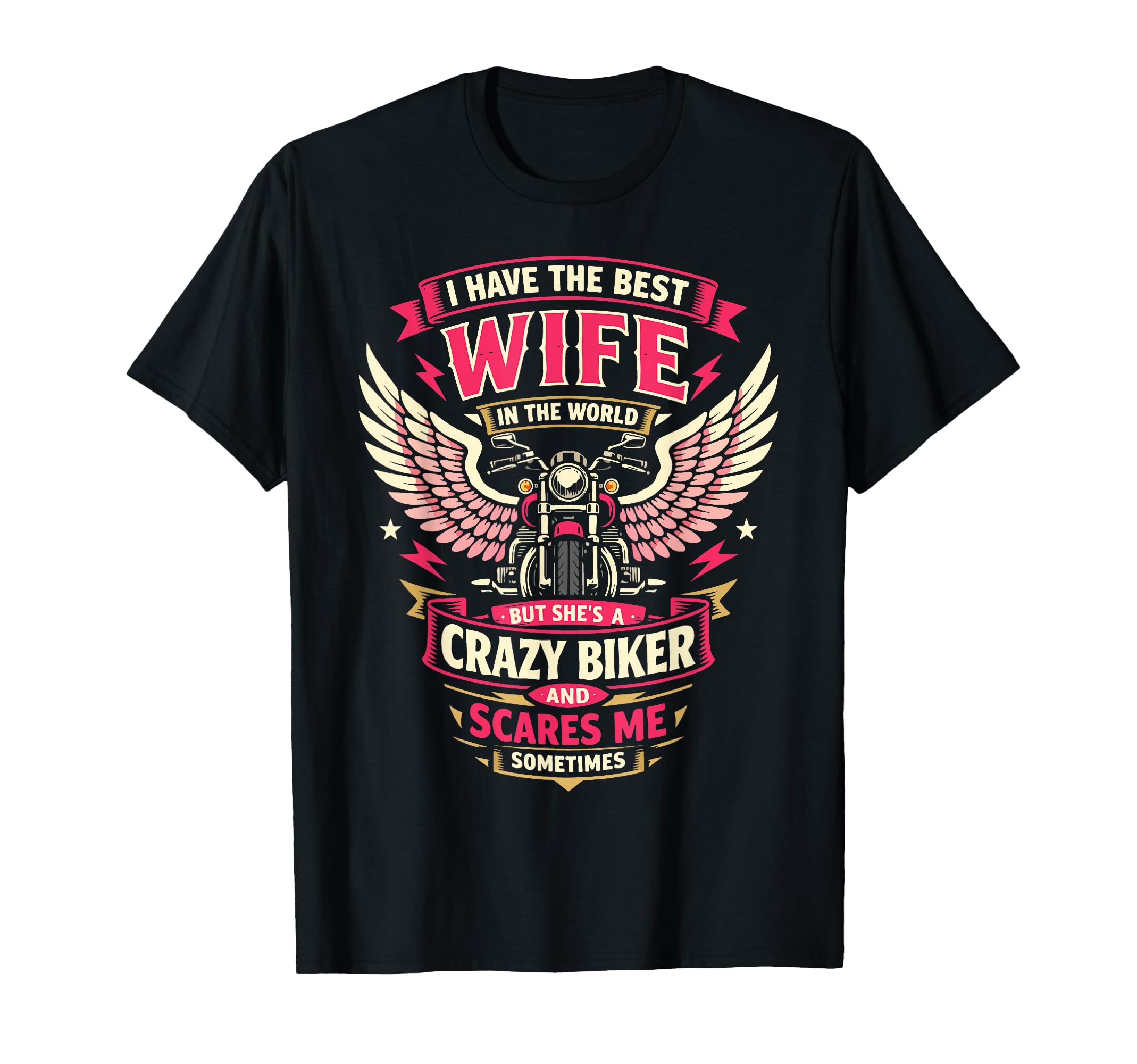 Motorcycle Biker Wife Husband Marriage T-Shirt - Graphic Print Men Women - T-Shirt, Sweatshirt, Hoodie