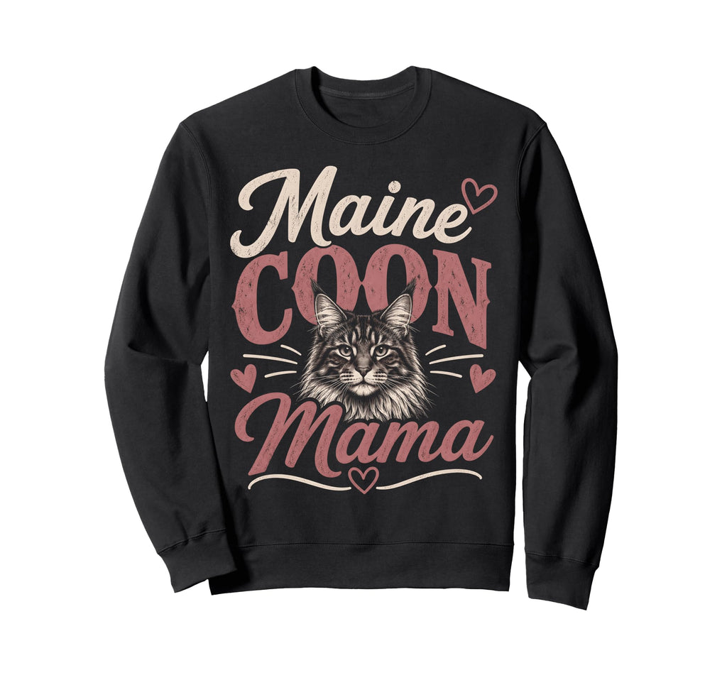 Maine Coon Mama Cat Lover Sweatshirt - Trendy Graphic for Adults - T-Shirt, Sweatshirt, Hoodie