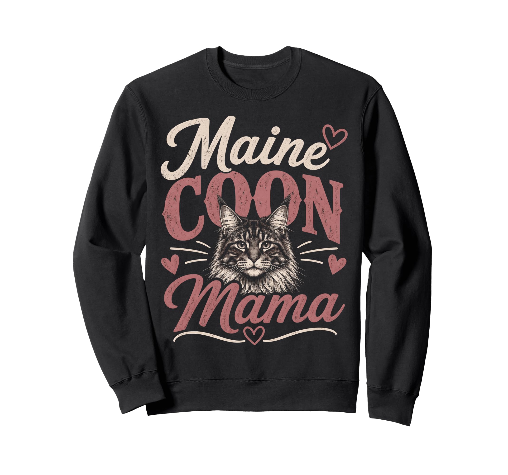 Maine Coon Mama Cat Lover Sweatshirt - Trendy Graphic for Adults - T-Shirt, Sweatshirt, Hoodie
