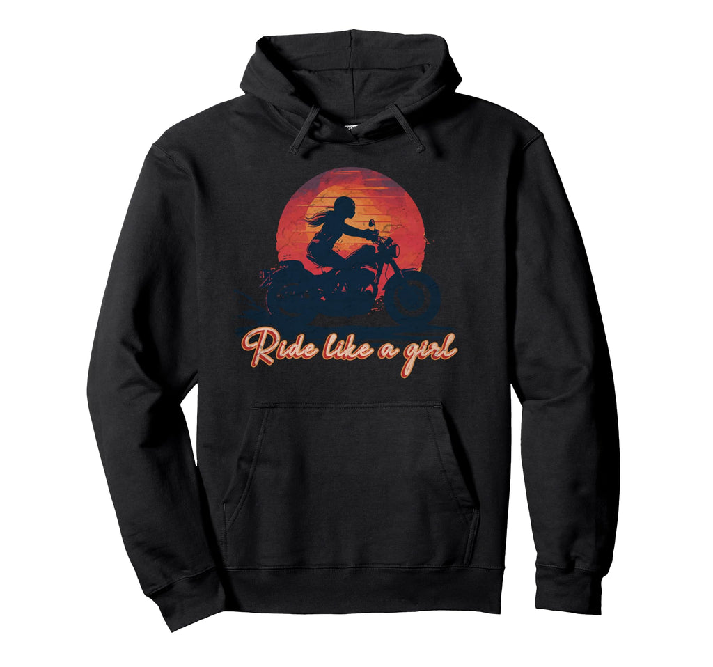 Ride Like Sunset Motorcycle Lover Hoodie - Aesthetic Graphic for Adults - T-Shirt, Sweatshirt, Hoodie