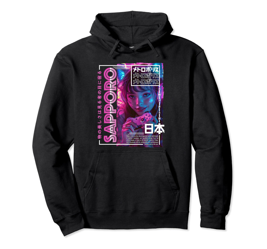 Sapporo City 80S Synthwave E Japan Sapporo Hoodie - Unique Graphic Unisex - T-Shirt, Sweatshirt, Hoodie