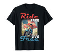 Ride Free Live Free Motorcycle 4Th T-Shirt - Minimalist Print for Adults - T-Shirt, Sweatshirt, Hoodie